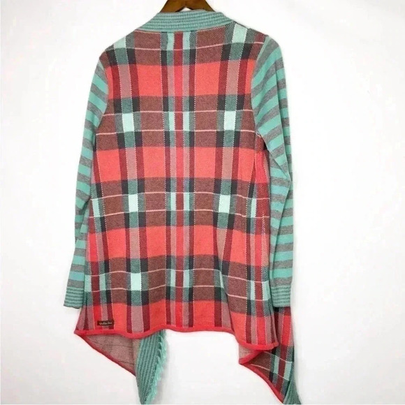 Matilda Jane Fall Plaid Long Open Front Cardigan Sweater M NWT - Picture 4 of 9